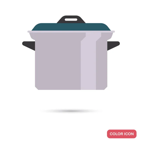 Saucepan Color Flat Icon Web Mobile Design — Stock Vector