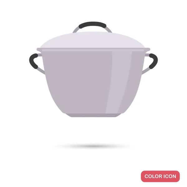 Saucepan Color Flat Icon Web Mobile Design — Stock Vector