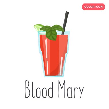 Kan Mary alkol kokteyl colo düz simgesi