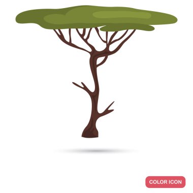 Afrika akasya renk düz simgesi ağaç sembolü