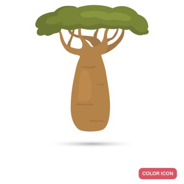 Afrika baobap renk düz simgesi