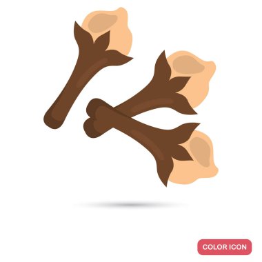 Karanfil baharat renk düz simgesi