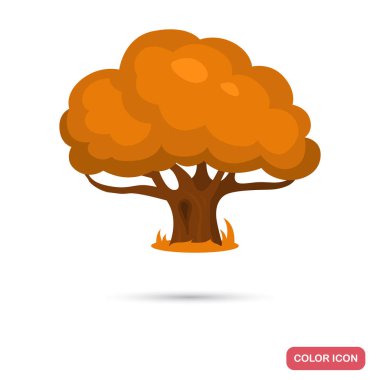 Sonbahar Ağaç renk düz simgesi