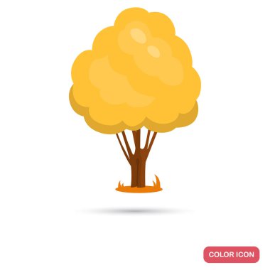Sonbahar Ağaç renk düz simgesi