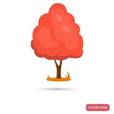 Sonbahar Ağaç renk düz simgesi