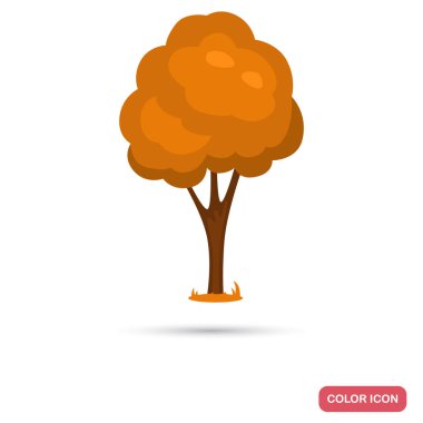 Sonbahar Ağaç renk düz simgesi