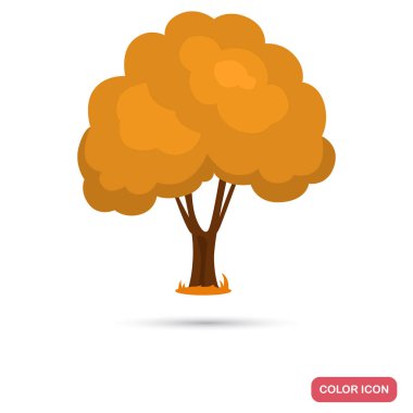 Sonbahar Ağaç renk düz simgesi