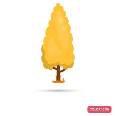 Sonbahar Ağaç renk düz simgesi