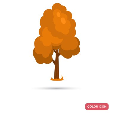 Sonbahar Ağaç renk düz simgesi