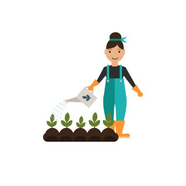 Çiftçi hasat sulama çizimi