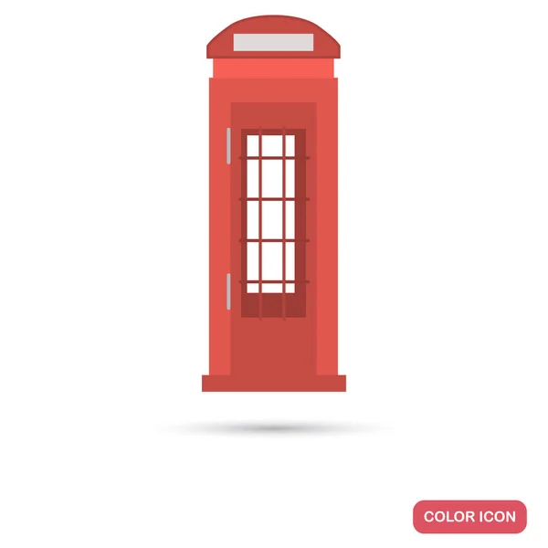 Ícone Liso Cor Cabine Telefônica Londres Isolado Fundo Branco —  Vetores de Stock