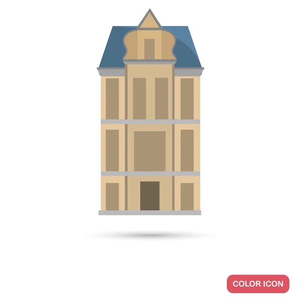 Лондонский Дом Цвета Плоский Значок Изолированный Белом Фоне — стоковый вектор