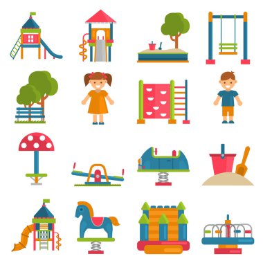 Web ve mobil tasarım için Bahçesi renk düz Icons set