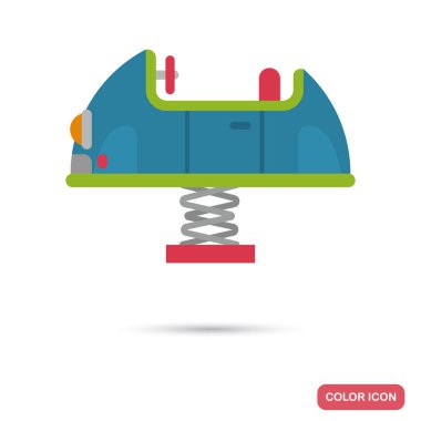 Çocuklar araba salıncak renk simgesi düz tasarım