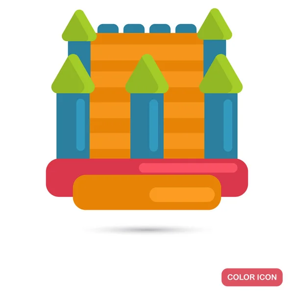 Icono Inflable Del Color Del Trampolín Los Niños Diseño Plano — Archivo Imágenes Vectoriales