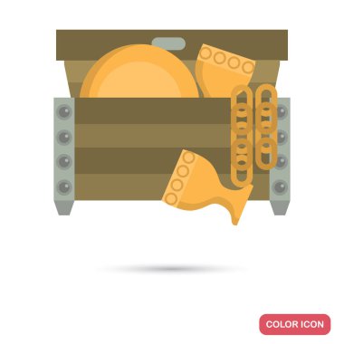 Viking hazine renk düz simgesi