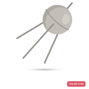 Web ve mobil tasarım için uydu renk düz simgesi