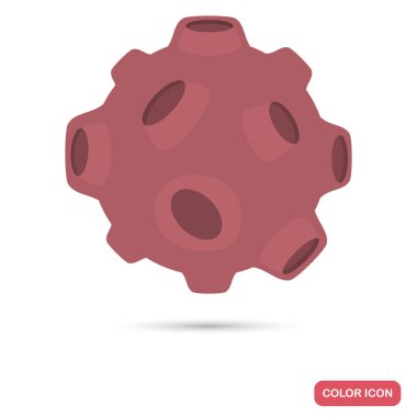 Web ve mobil tasarım için asteroid renk düz simgesi