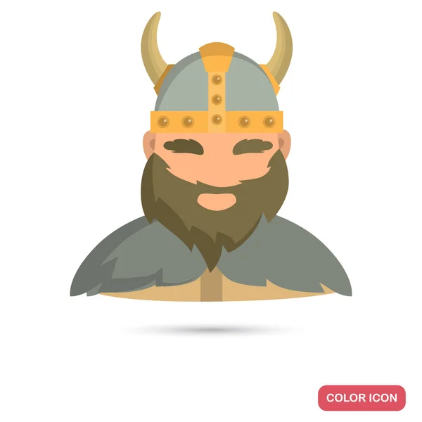 Mighty Viking Color Flat Icon Web Mobile Design — Διανυσματικό Αρχείο