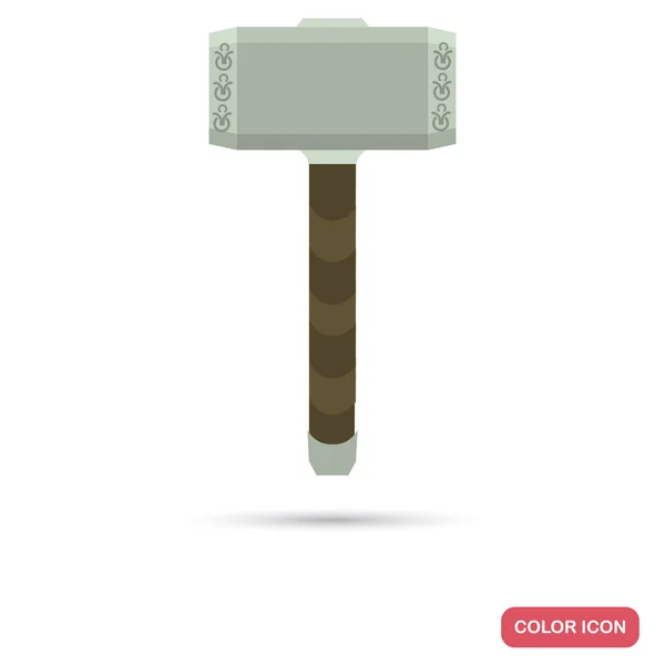 Icono Plano Color Martillo Thor Para Diseño Web Móvil — Archivo Imágenes Vectoriales