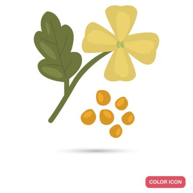 Hardal çiçek ve tohum renk düz simgesi web ve mobil tasarım için