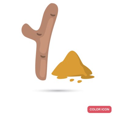 Zerdeçal renk düz simgesi web ve mobil tasarım için