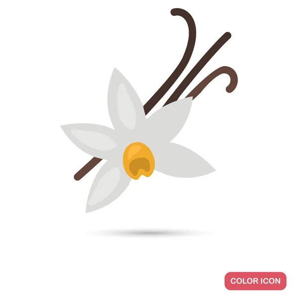 Vanilleblume und Sticks Farbe flaches Symbol für Web-und mobiles Design — Stockvektor