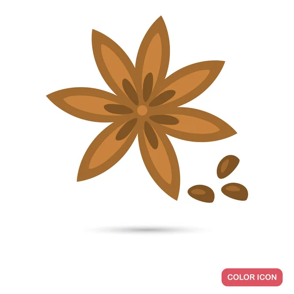 Anis étoile couleur plat icône pour le web et le design mobile — Image vectorielle