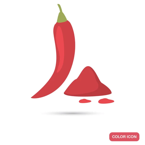 Красный перец чили цвет плоский значок для веб-и мобильного дизайна — стоковый вектор