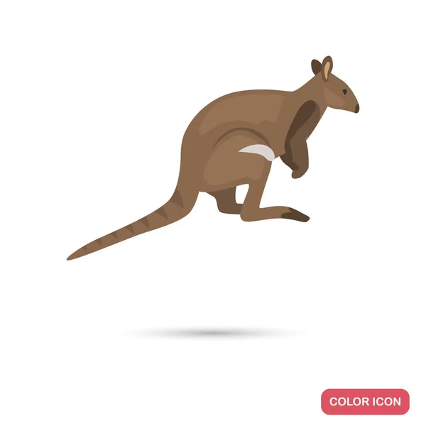Canguru wallaby cor plana ícone para web e design móvel — Vetor de Stock