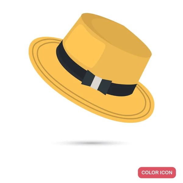 Sombrero de verano icono plano de color para el diseño web y móvil — Vector de stock