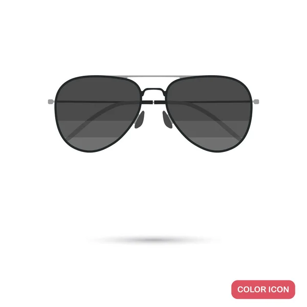 Web ve mobil tasarım için güneş gözlüğü renk düz simgesi — Stok Vektör