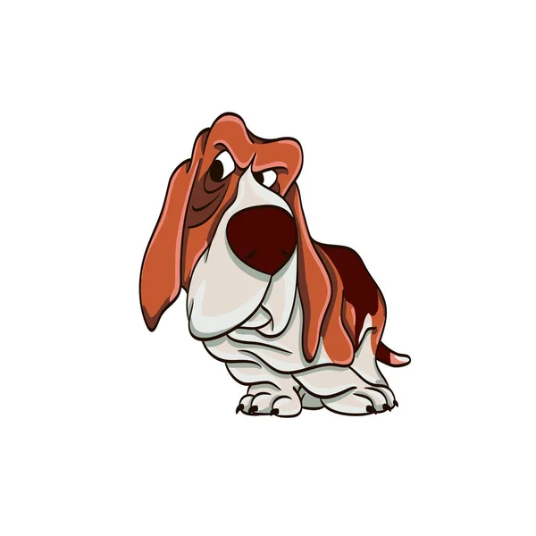 Desenho Animado Engraçado Cão Colorido Com Emoções —  Vetores de Stock
