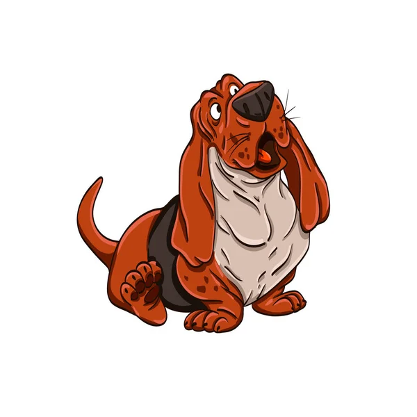 Lustige Karikatur Bunter Hund Mit Emotionen — Stockvektor