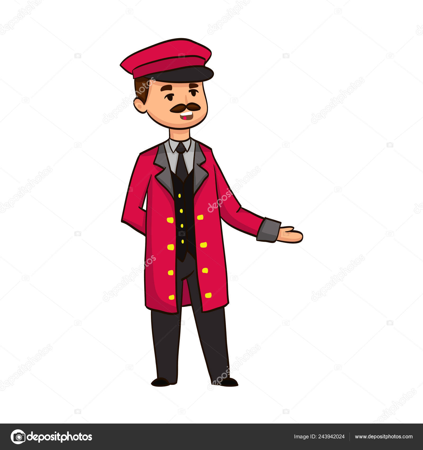 Cartoon Funny Doorman Uniform Stock Vector C Yasyarik Gmail Com