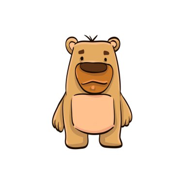 karikatür renkli komik hayvan ayı
