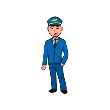 çizgi film adam profesyonel uzman pilot