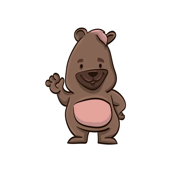 Niedźwiedź Kreskówki Kolorowe Zabawny Zwierzę — Wektor stockowy