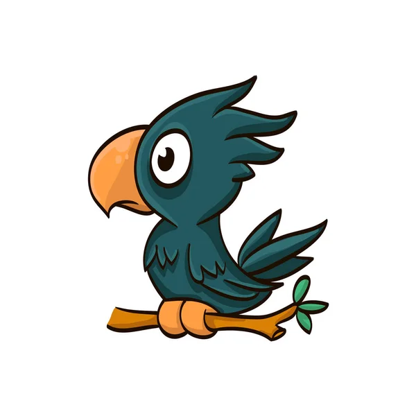 Lustige Karikatur Bunter Vogel Papagei — Stockvektor