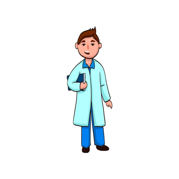 Hombre Dibujos Animados Médico Especialista Profesional — Vector de stock