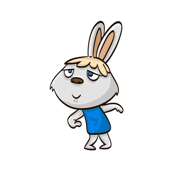 Rabbit Kid Cartoon Colorful Funny Animal Hare — Stock Vector