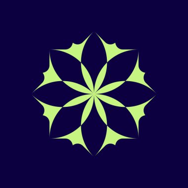 Mavi arka planda soyut çiçek. vektör illüstrasyonu