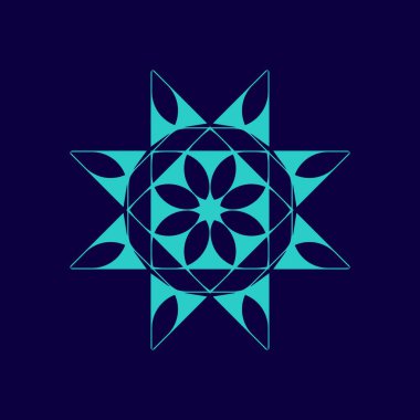 Soyut çiçek ikonu vektör illüstrasyonu