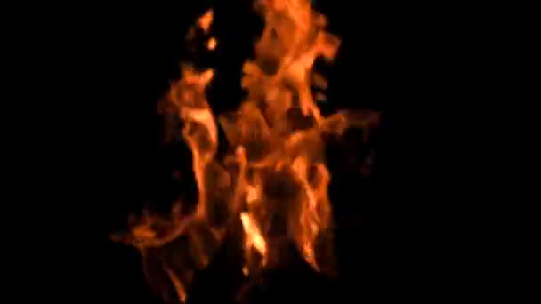 Палаючий Вогнище Яскравим Полум Вогню Розмитим Фоном — стокове відео