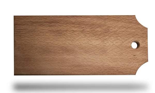 白い背景に分離された新しいまな板木製長方形ブラウン — ストック写真