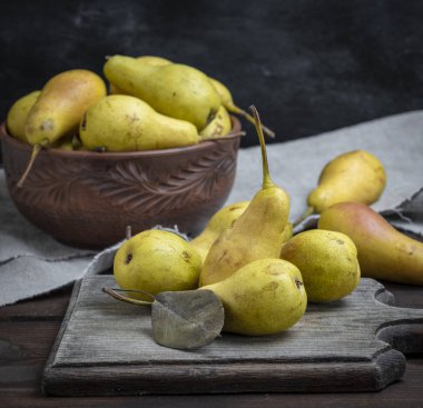 Olgun taze sarı armut sarı, yakın çekim