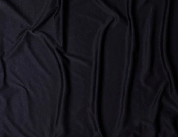 Фрагмент Смятой Черной Ткани Полная Рамка — стоковое фото