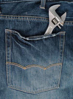 Mavi Jeans geri cep metal ayarlanabilir anahtarı