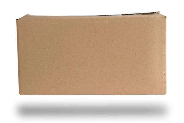 Gesloten bruine rechthoekige doos van karton — Stockfoto