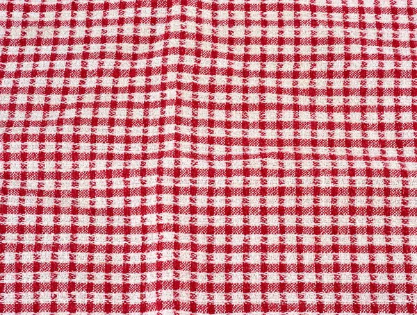 Cotton red-white kitchen towel, full frame — Stock Photo, Image